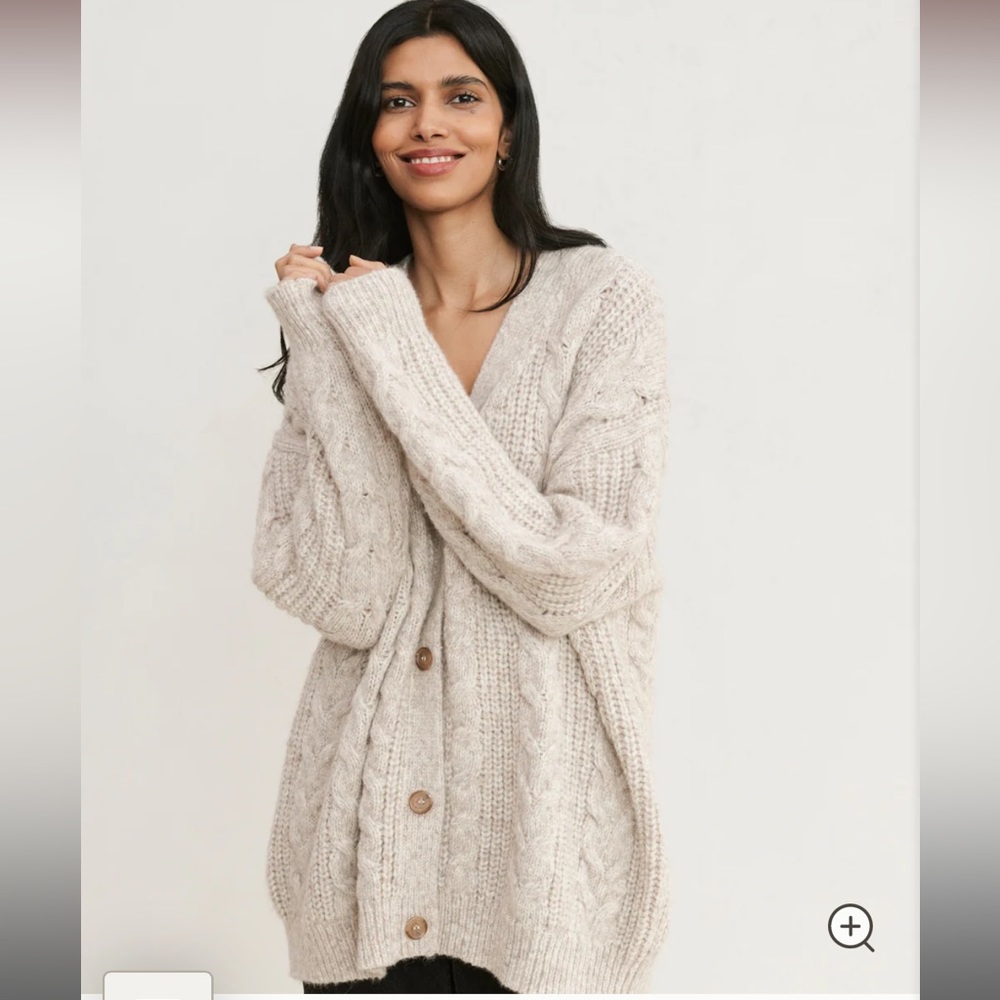 NWT Jenni Kayne Cable Cocoon Cardigan (size M, oatmeal)
